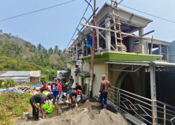 Warga LDII Kota Ternate Gotong Royong Bangun Masjid Miftahul Huda
